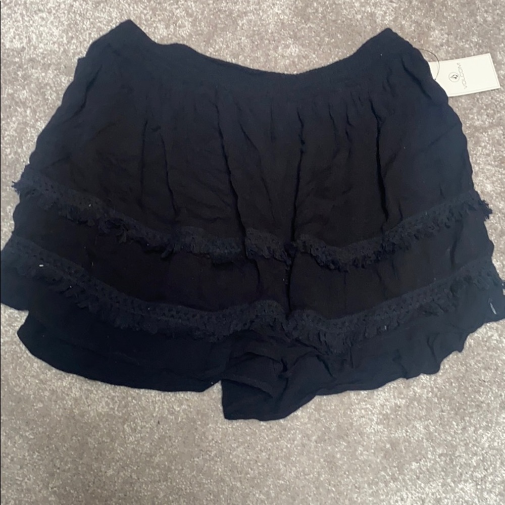 NWT Volcom black gauzy mini skirt